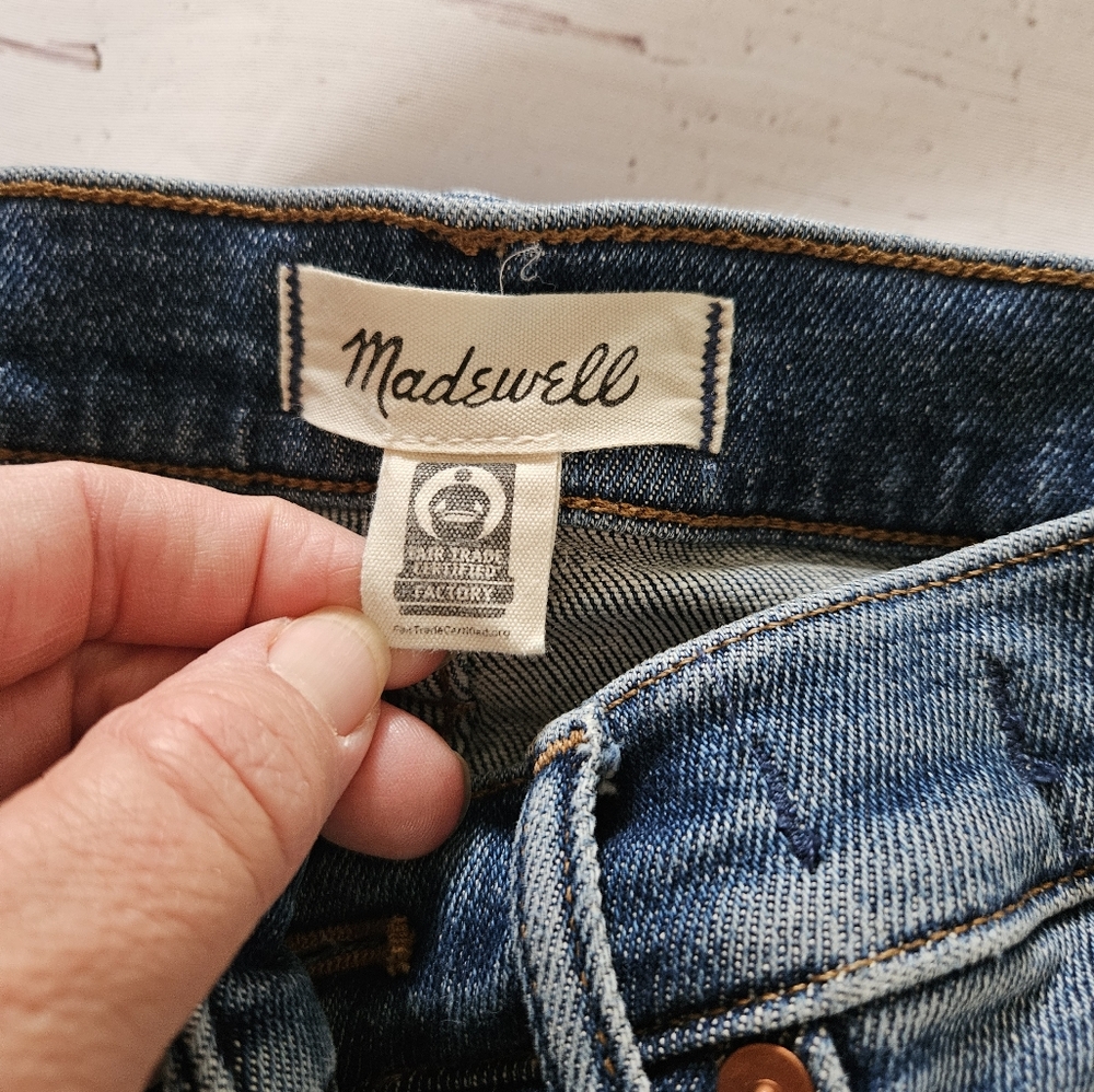 Madewell Women's Blue Denim Cut Off Denim Shorts Size 25 - Picture 3 of 5